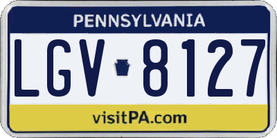 PA license plate LGV8127