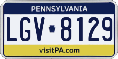 PA license plate LGV8129
