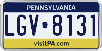 PA license plate LGV8131