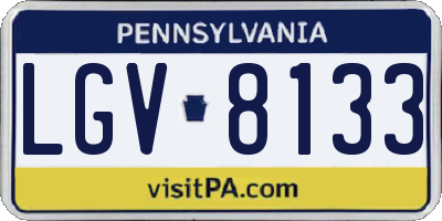 PA license plate LGV8133