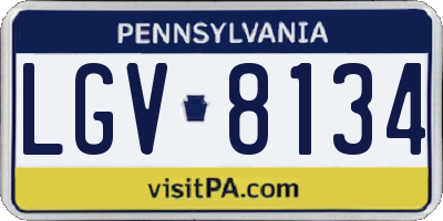 PA license plate LGV8134
