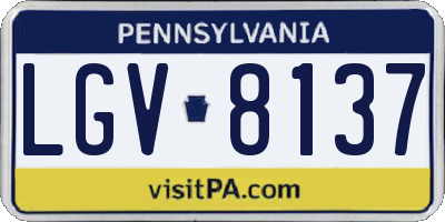 PA license plate LGV8137