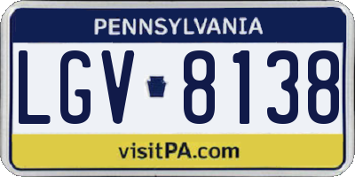 PA license plate LGV8138