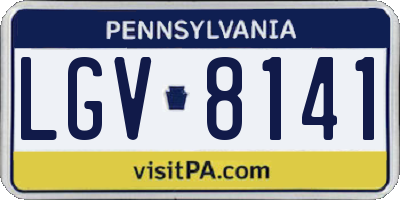 PA license plate LGV8141