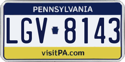 PA license plate LGV8143