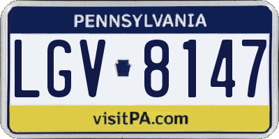 PA license plate LGV8147
