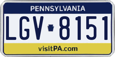 PA license plate LGV8151