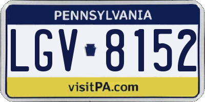 PA license plate LGV8152