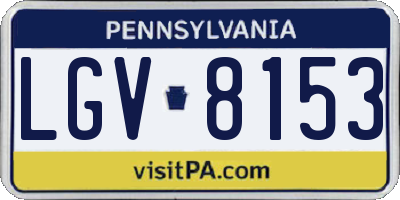 PA license plate LGV8153