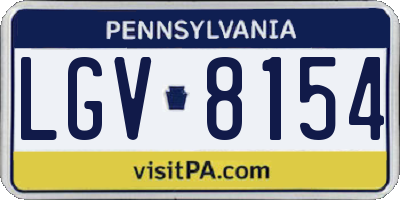 PA license plate LGV8154