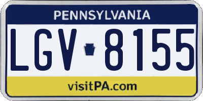 PA license plate LGV8155