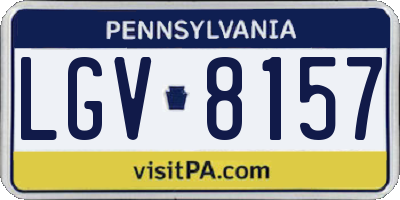 PA license plate LGV8157