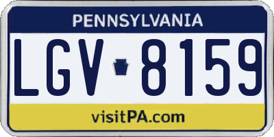 PA license plate LGV8159