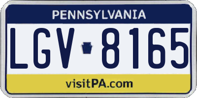 PA license plate LGV8165