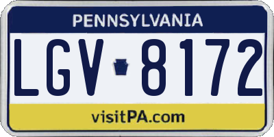 PA license plate LGV8172