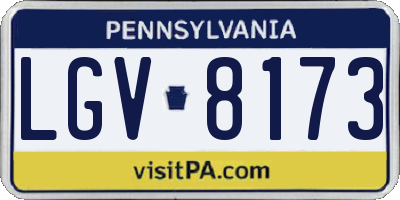 PA license plate LGV8173