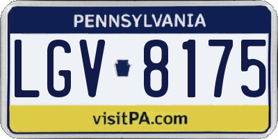PA license plate LGV8175