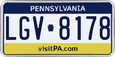 PA license plate LGV8178