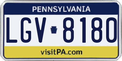 PA license plate LGV8180