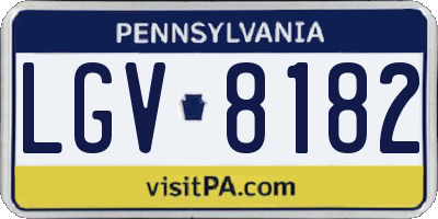 PA license plate LGV8182