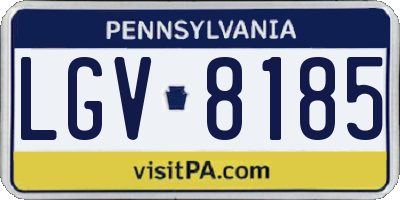 PA license plate LGV8185