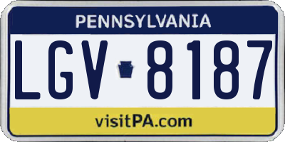 PA license plate LGV8187