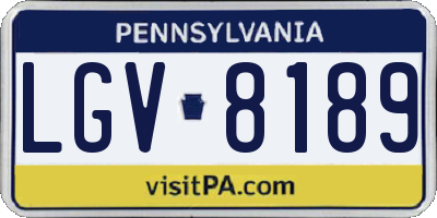 PA license plate LGV8189