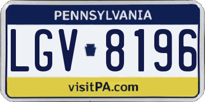 PA license plate LGV8196