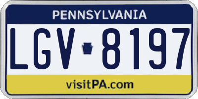 PA license plate LGV8197