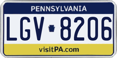 PA license plate LGV8206