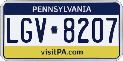 PA license plate LGV8207