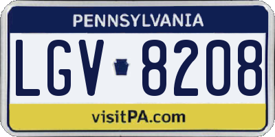 PA license plate LGV8208
