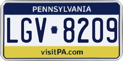 PA license plate LGV8209