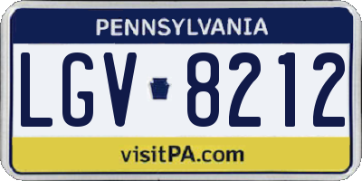 PA license plate LGV8212