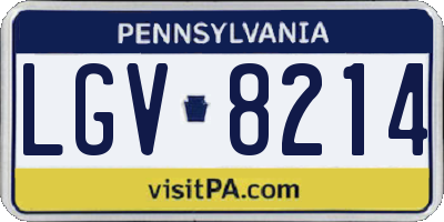 PA license plate LGV8214