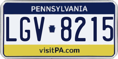 PA license plate LGV8215