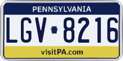 PA license plate LGV8216