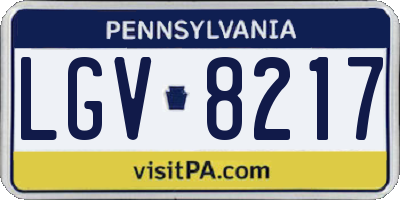 PA license plate LGV8217