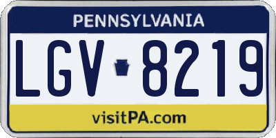 PA license plate LGV8219