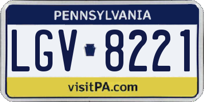 PA license plate LGV8221