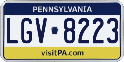 PA license plate LGV8223