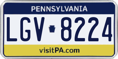 PA license plate LGV8224