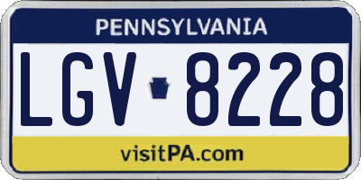 PA license plate LGV8228