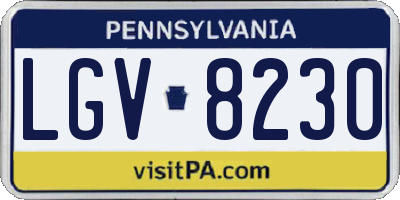 PA license plate LGV8230