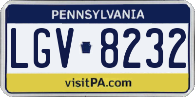 PA license plate LGV8232