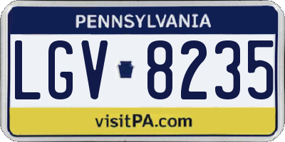PA license plate LGV8235