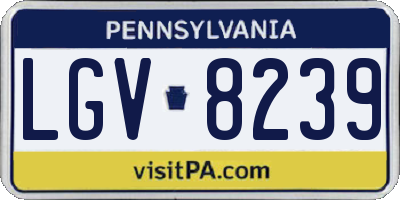 PA license plate LGV8239