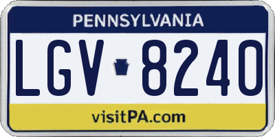 PA license plate LGV8240