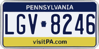 PA license plate LGV8246