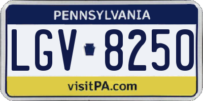 PA license plate LGV8250